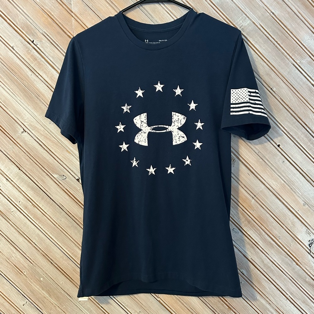 Under Armour Men's Dark Blue American Star Heatgear Graphic Tee